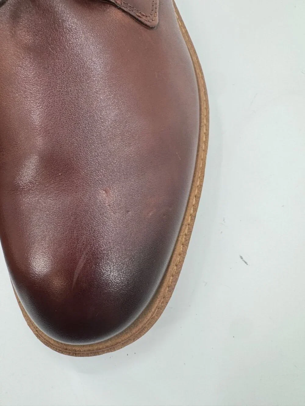Ecco Mens Brown Leather Lace-Up Shoes EU 45 US 11 Rubber Sole Made In Portugal